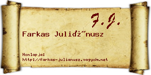 Farkas Juliánusz névjegykártya